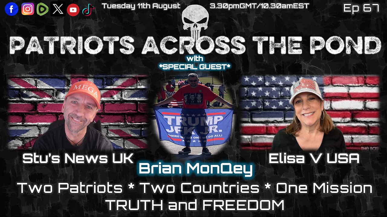 Patriots Across the Pond Tinfoil Tuesday episode 67 with Stu’s News UK, Brian MonQey, and Elisa V USA